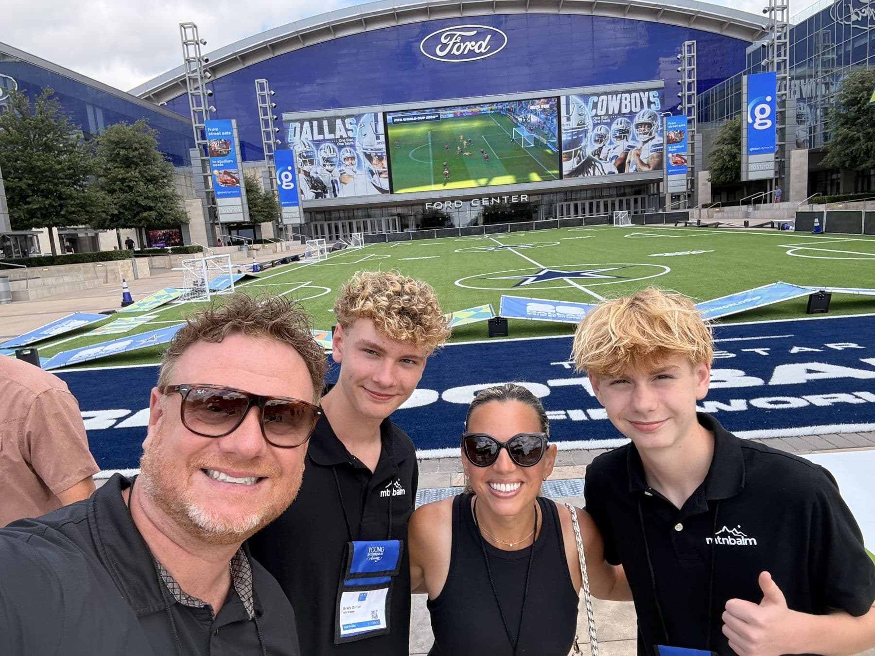 Selfie with supporters outside the Ford Center