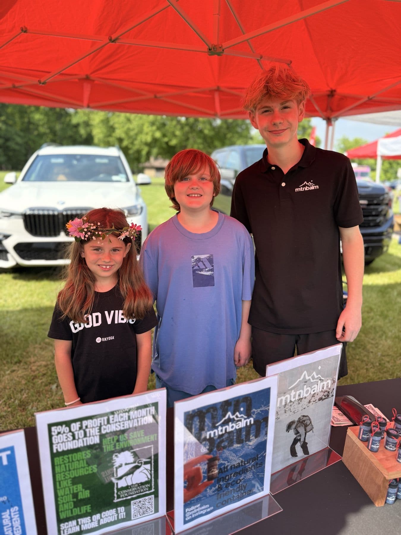 The MtnBalm team at the summer Yoga Fest booth